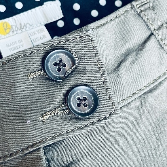 BODEN Wideleg Crop Green Button Pants Chino Slacks Khakis size 6 US women’s - Picture 6 of 11